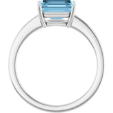 Sterling Silver Natural Sky Blue Topaz Ring